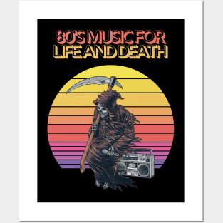 80's Music For Life and Death Grim Reaper Retro Music Posters and Art